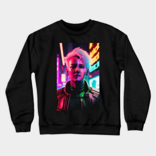 Abstract Cyberpunk Girl Crewneck Sweatshirt